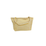 Yellow and White Striped Canvas Tote Bag 1
