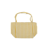 Yellow and White Striped Canvas Tote Bag 2