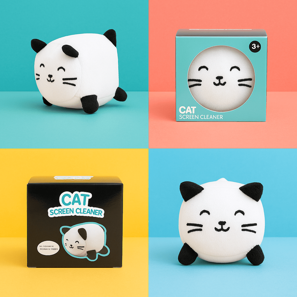 Pack of 2 Cute Cat Plush Screen Cleaners