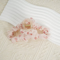 Pack of 3 Pink Polka Dot Chiffon Hair Claw Clips