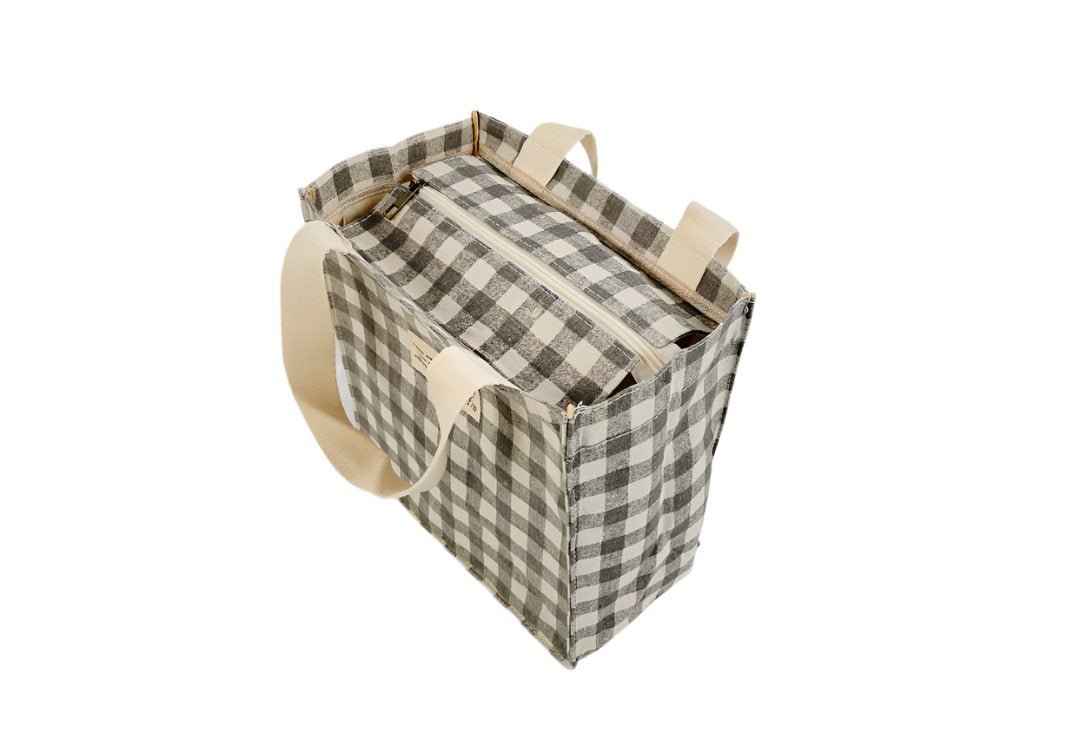 Chic Gingham Tote Bag - MIDI