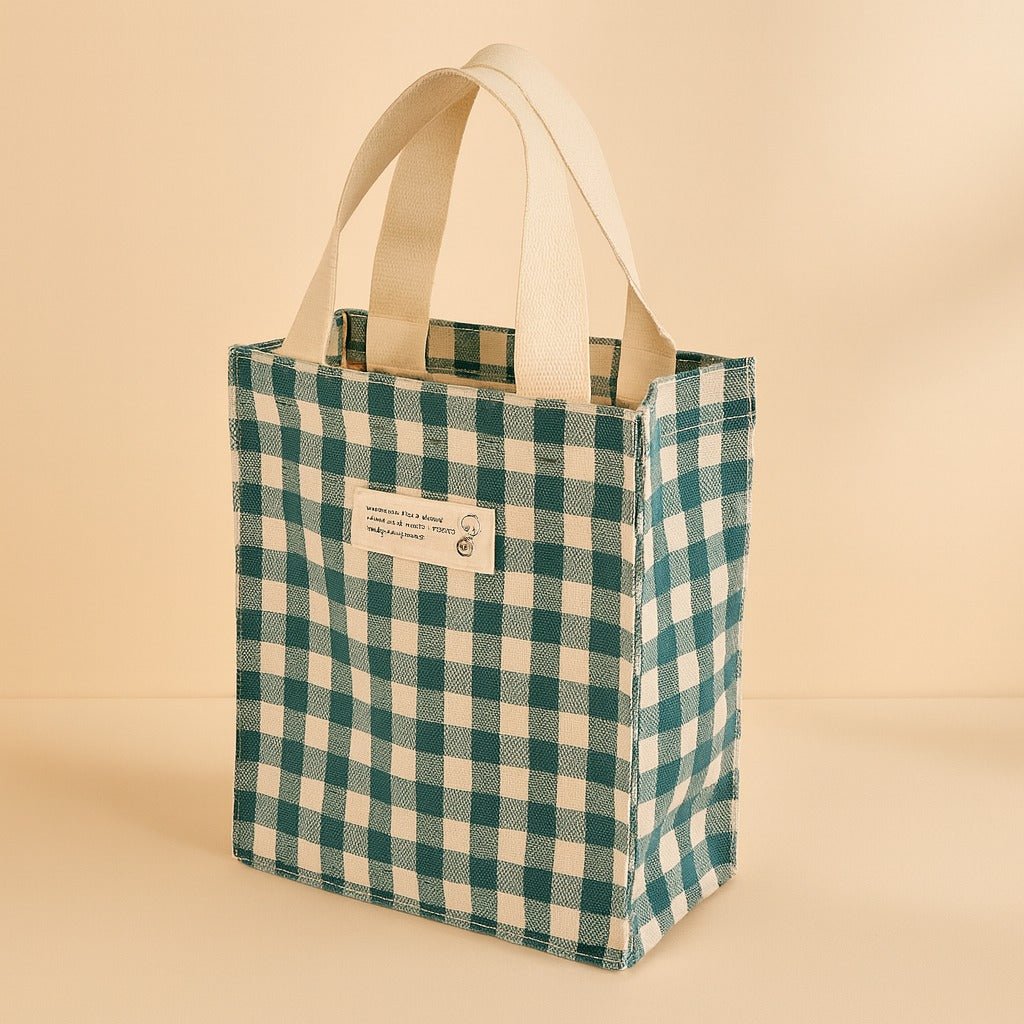 Chic Gingham Tote Bag - MIDI