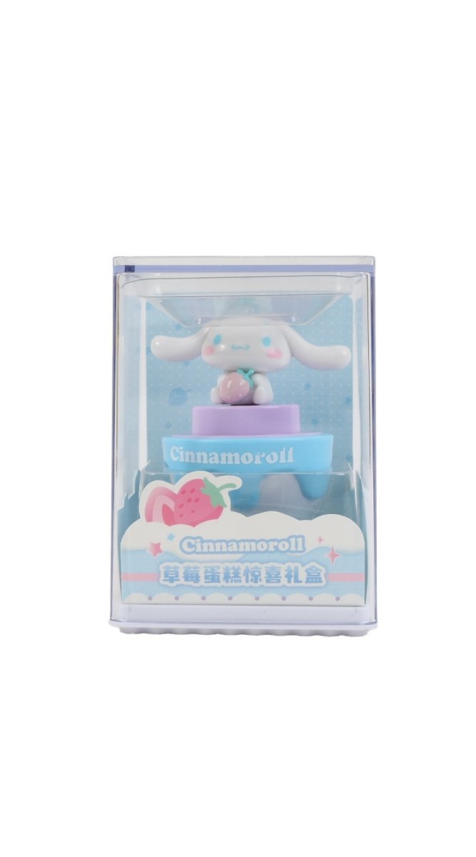 Cinnamoroll cute stamp in clear plastic display box with bunny figure