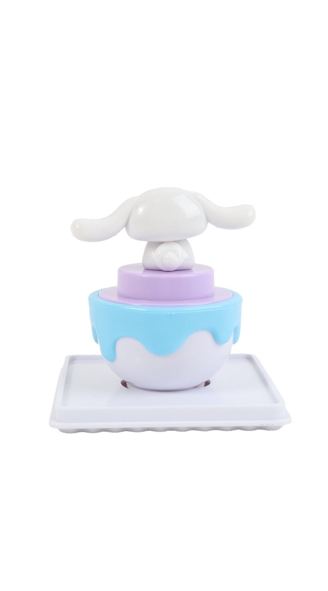 Cinnamoroll cute stamp with white bunny on purple-and-blue base on stand