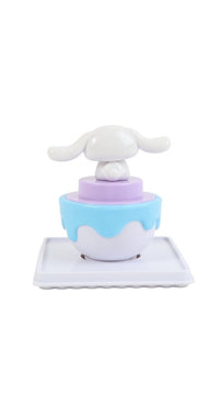 Cinnamoroll cute stamp with white bunny on purple-and-blue base on stand