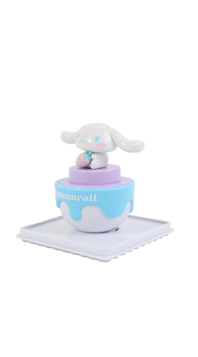 Cinnamoroll cute stamp with small bunny on purple-and-blue base