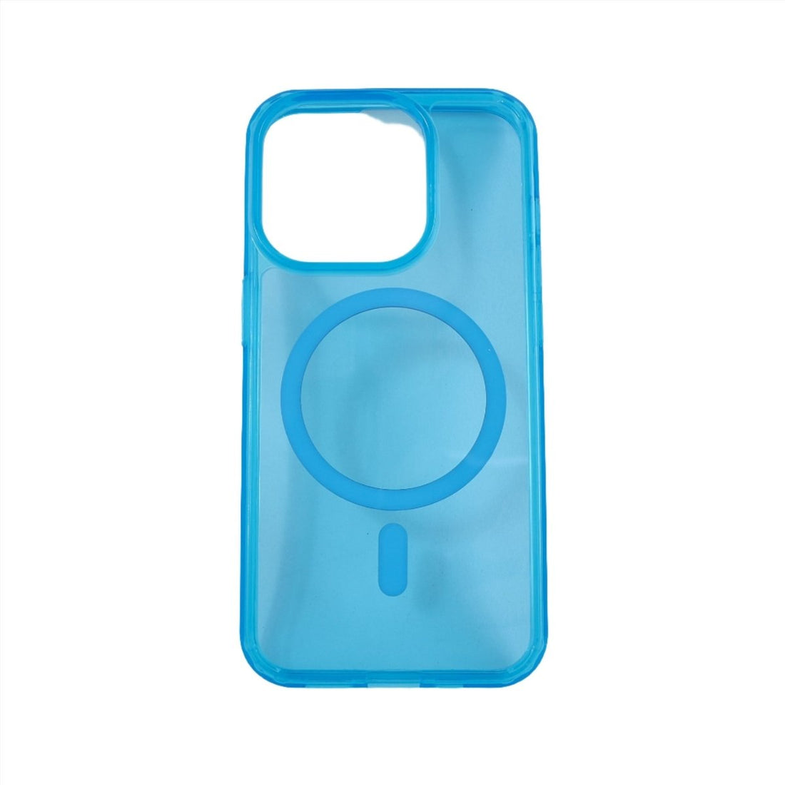 iPhone 15 Pro clear case with ring holder, large circular grip on back