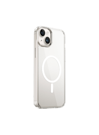 Clear iPhone case with magnetic ring; slim transparent case with camera opening