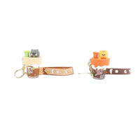 Resin drink cup keychain with panda figure on top, metal key ring and chain