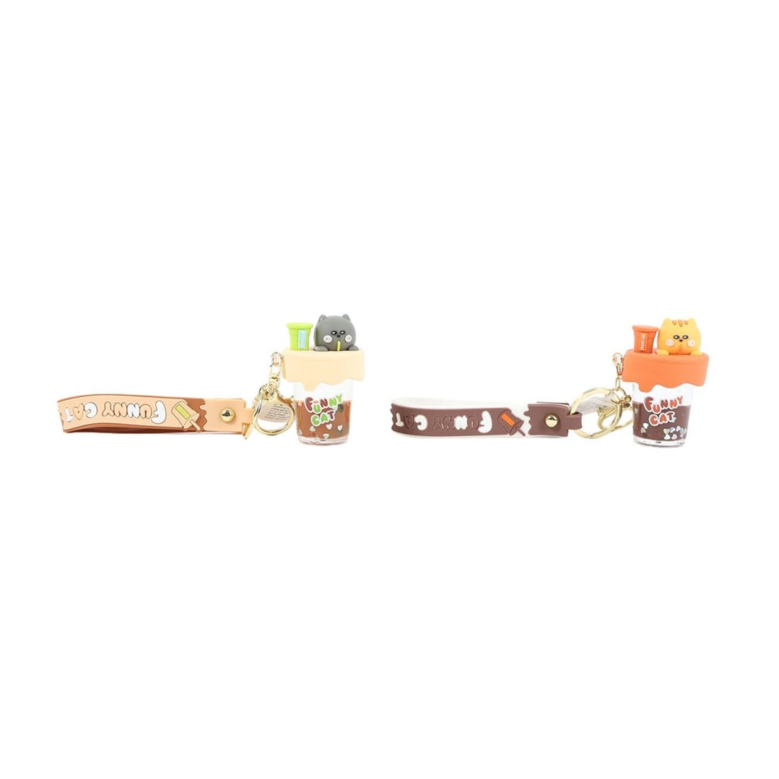 Coffee Panda Clear Resin Keychain - MIDI
