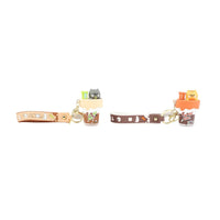 Resin drink cup keychains with panda charms, each on a strap with metal key ring