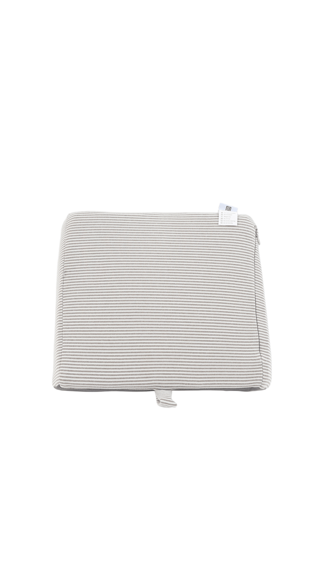 White striped car headrest pillow with square cover and back strap