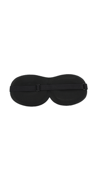 3D sleep eye mask in black with adjustable strap and contoured eye cups