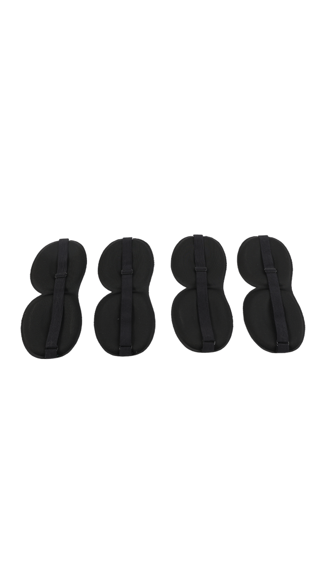 3D sleep eye masks, set of four, black with center seam and strap