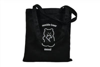 Black Cookie Bear tote bag with front bear logo and two carry handles