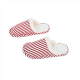 Cozy Red Striped House Slippers - MIDI