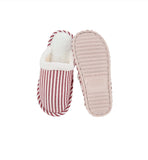 Cozy Red Striped House Slippers - MIDI