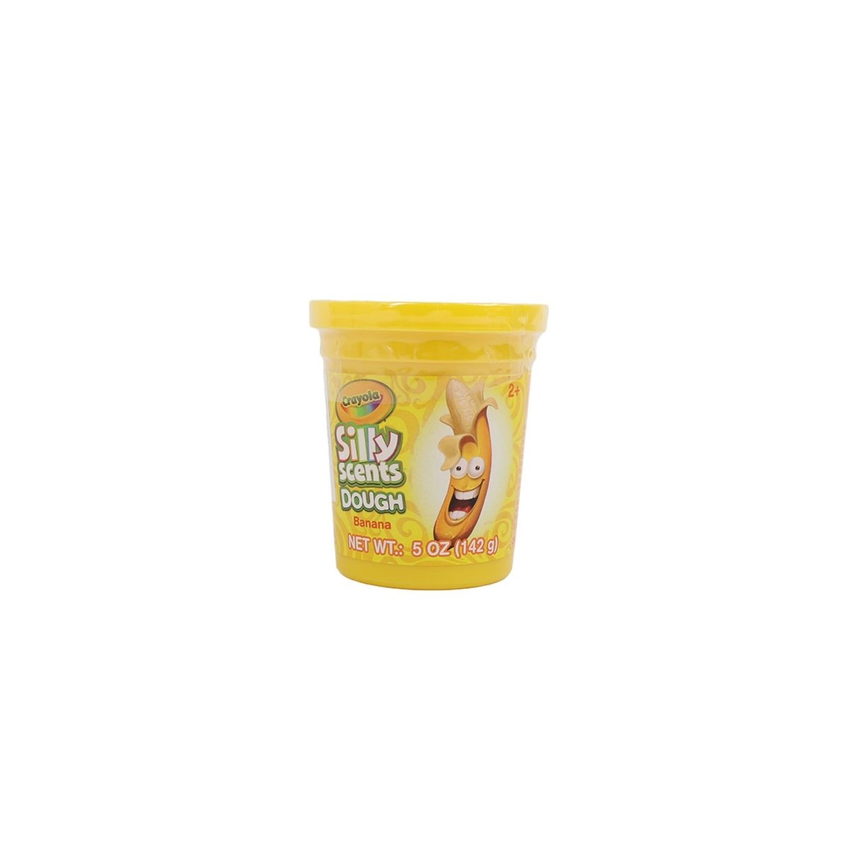 Crayola Silly Scents dough tub in yellow, banana scent.