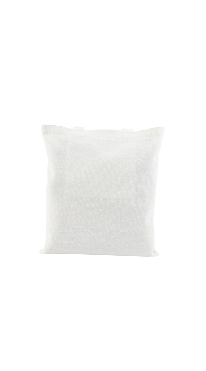 White canvas tote bag, plain front