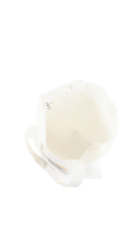 White canvas tote bag with handles, open top view
