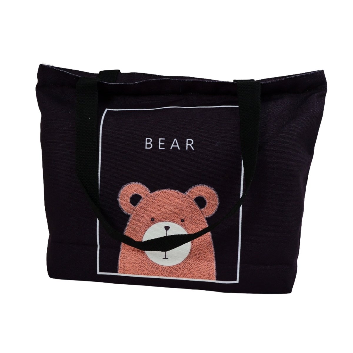 Cute Bear Canvas Tote Bag - MIDI
