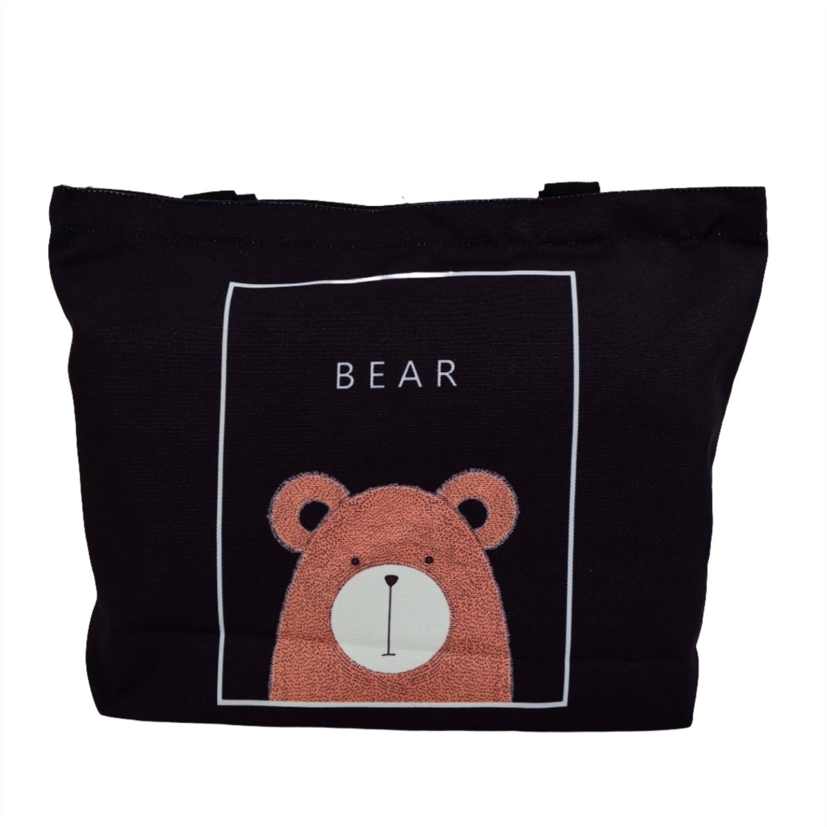 Cute Bear Canvas Tote Bag - MIDI