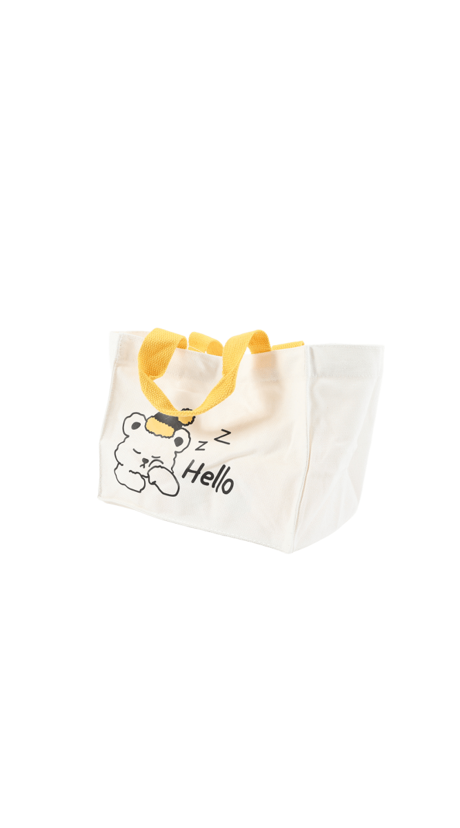Cute Bear Canvas Tote Bag - Stylish Design - MIDI