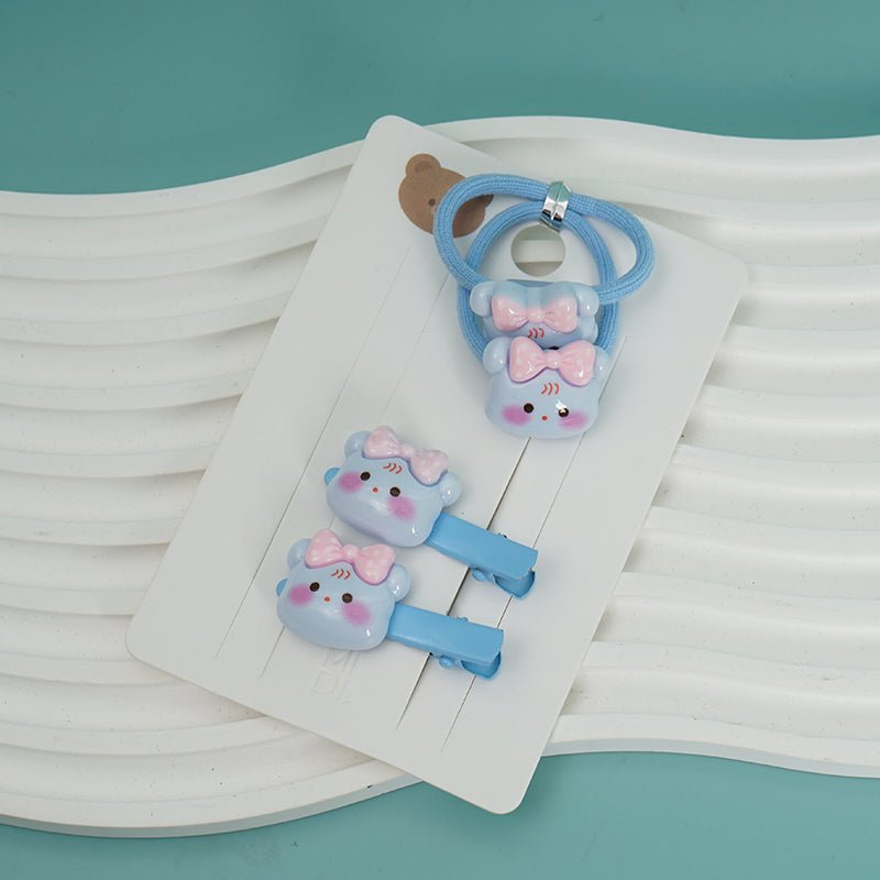 Children’s Hair Accessories Set with Cute Bear Design 1