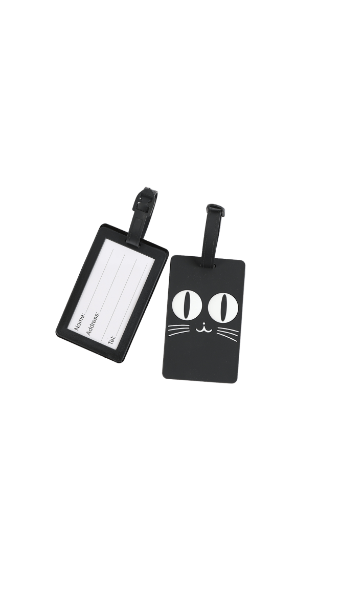 Cute Black Cat Luggage Tag - MIDI