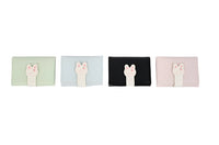 Compact bunny wallets set in multiple colors with bunny patches