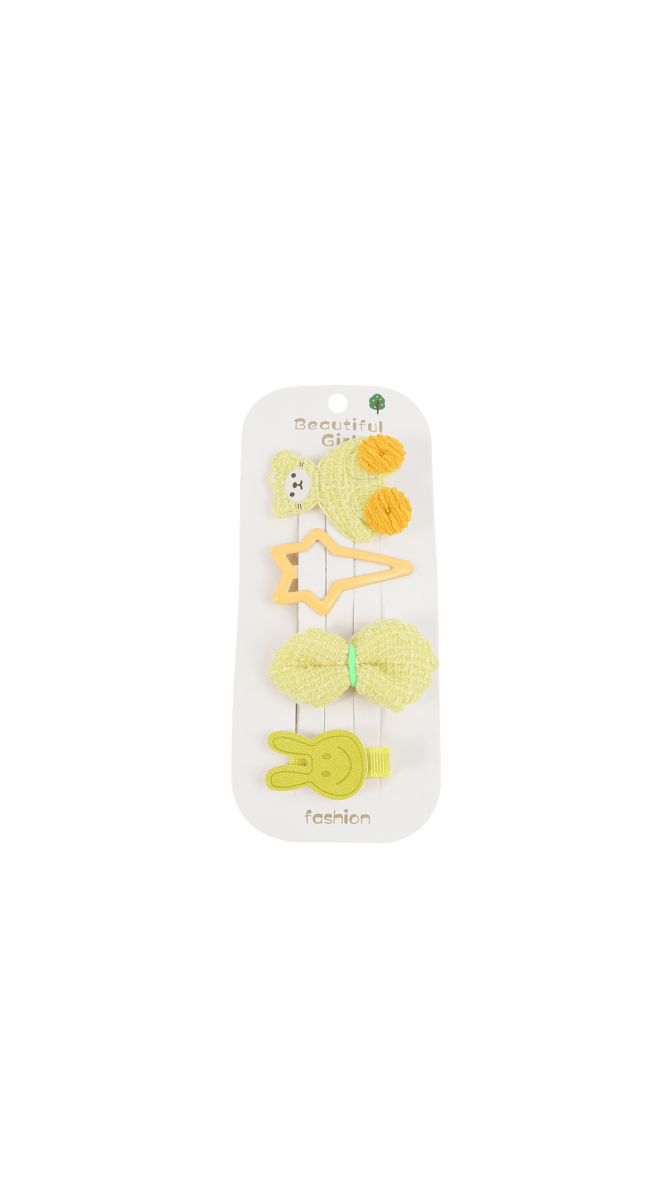Children's hair accessory set in yellow tones