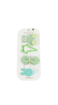 Children's hair accessory set in green tones
