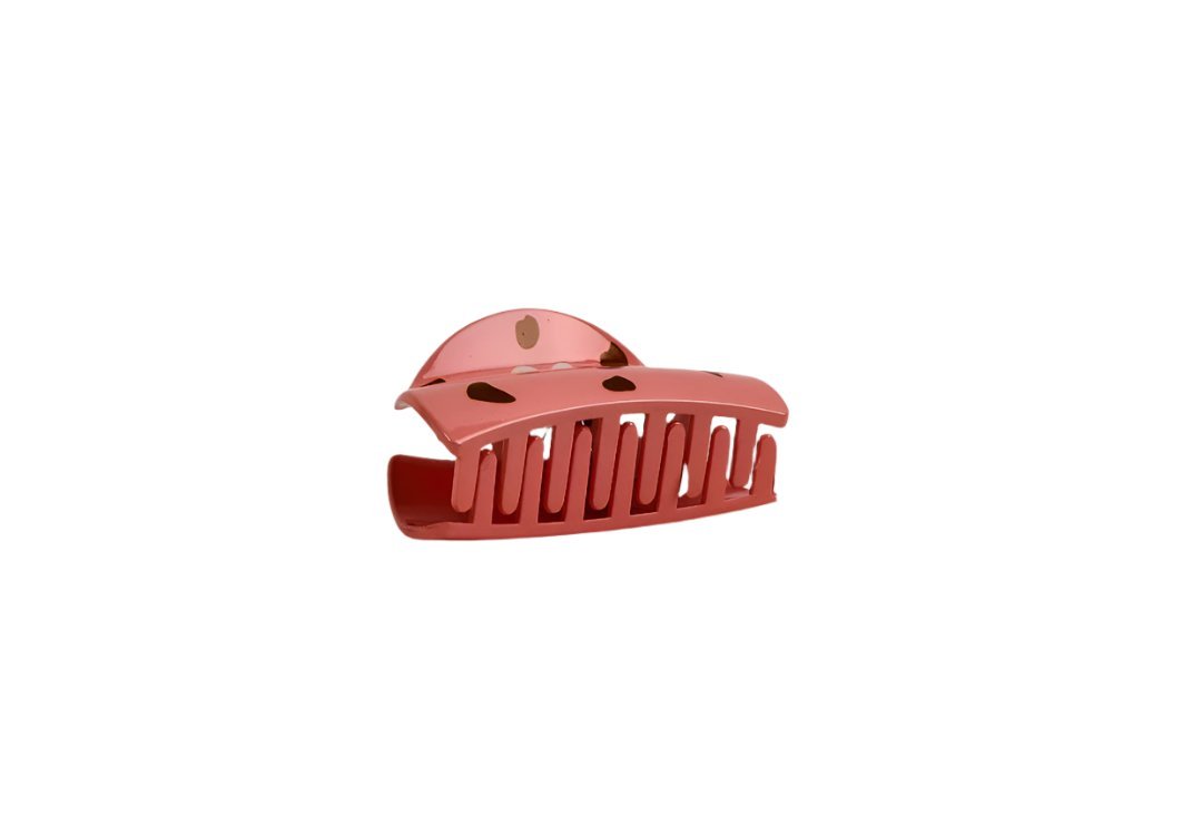 Pink Plastic Hair Clip with Smiling Face Design 2