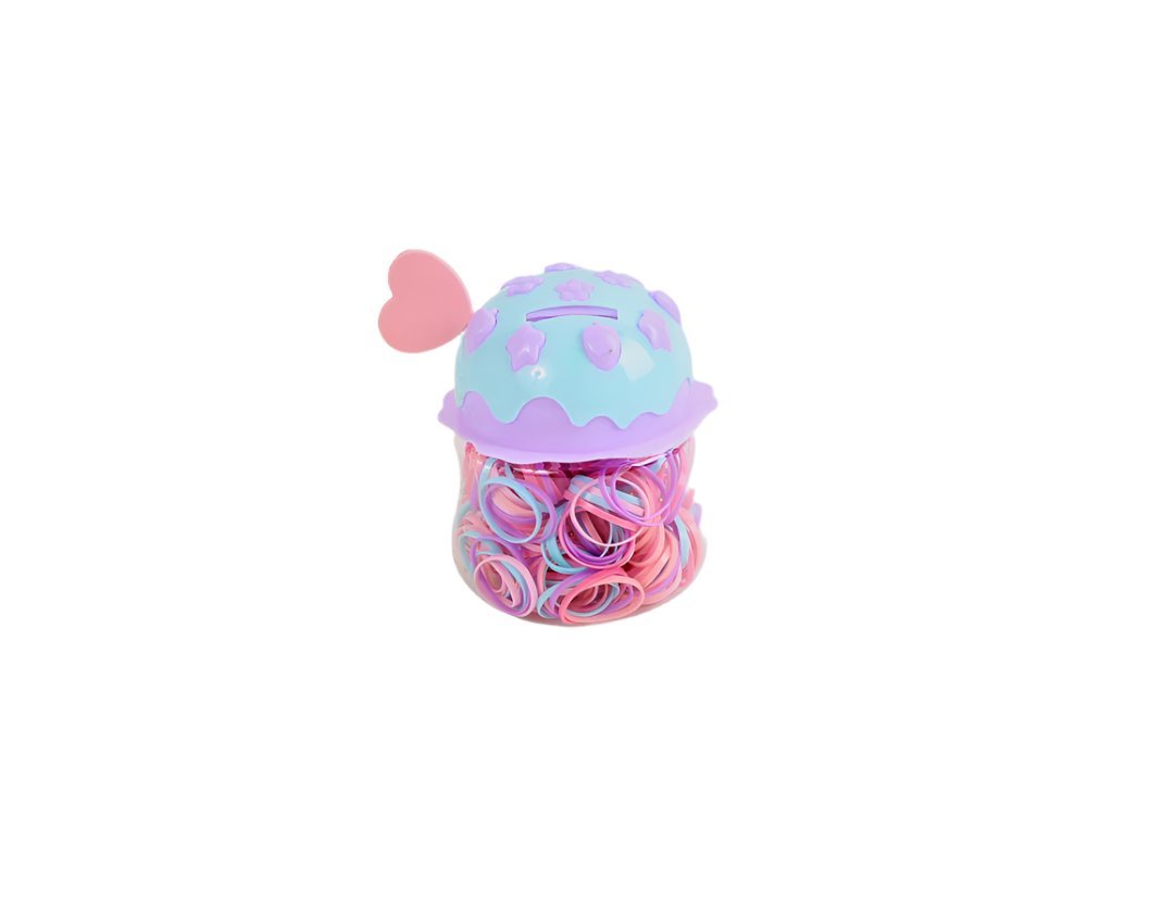 Colorful Rubber Bands Jar with Decorative Lid 7