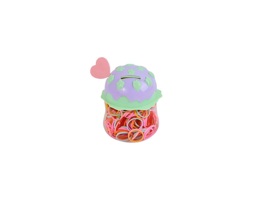 Colorful Rubber Bands Jar with Decorative Lid 5