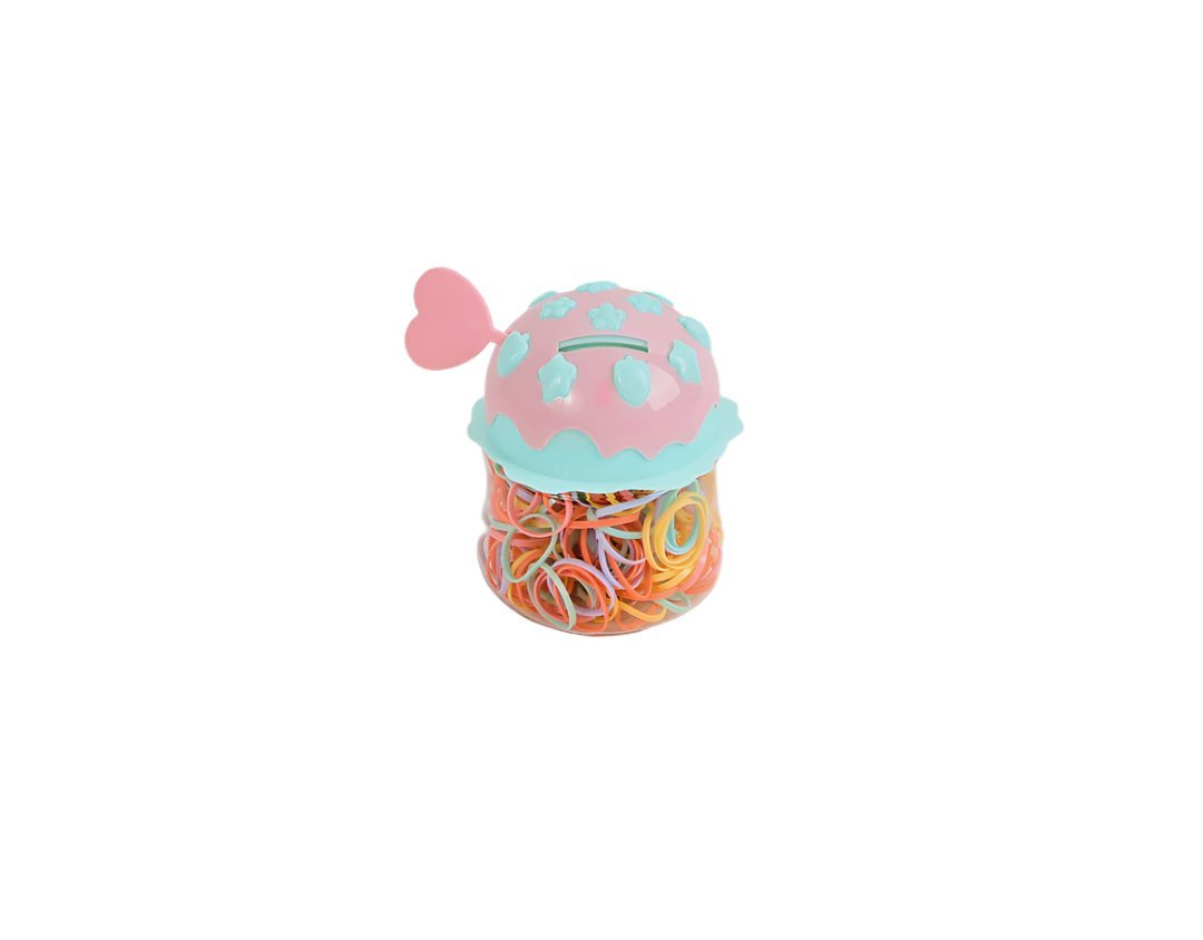 Colorful Rubber Bands Jar with Decorative Lid 9
