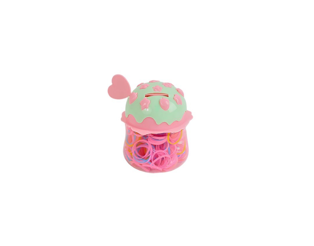 Colorful Rubber Bands Jar with Decorative Lid 8
