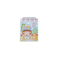 Mini magnetic buckle coil notebook, front cover with cartoon animals and spiral