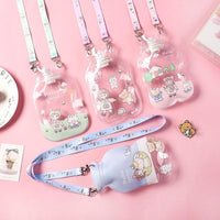Cartoon Transparent Hot Water Bottle with Long Strap 300ml 2