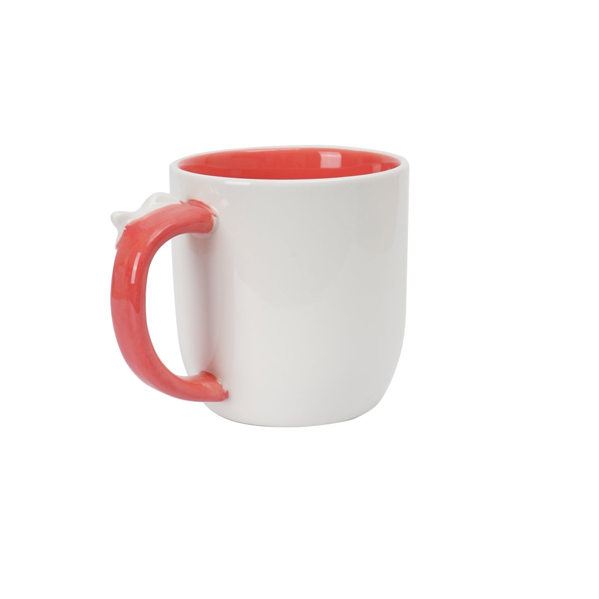 Ceramic cup with cute cat print and playful handle 4