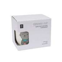 Ceramic cup with cute cat print and playful handle 5