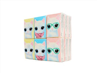 Cute cats tissue box, pastel cat face pattern on cube-style package