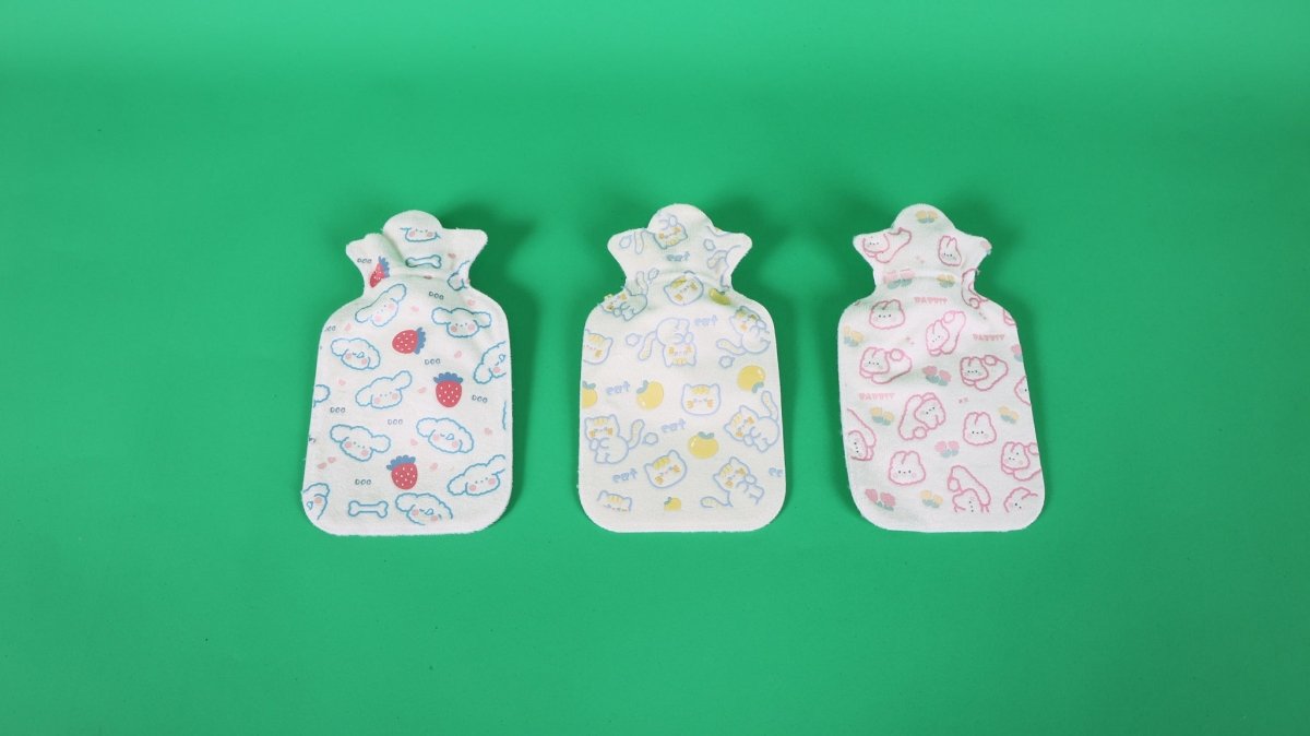 Pack of 2 Cute Flocked Hot Water Bottles – 300 ml