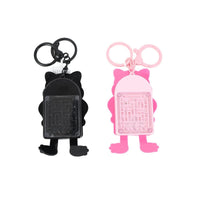 Black and pink cute dog keychain calculators with maze screen front