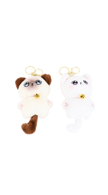 4 Inch Plush Bell Cat Keychain 1