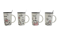 Ceramic cup Cute Panda Design with Lid and Spoon 6