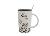 Ceramic cup Cute Panda Design with Lid and Spoon 5