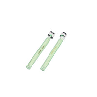 Light green panda pen with clear barrel and white panda head cap.