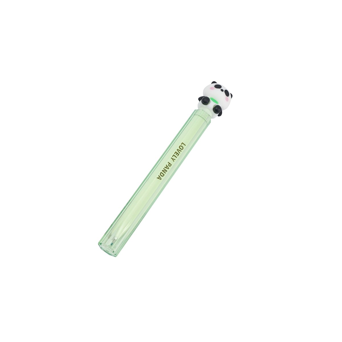 Light green panda pen with clear body and white panda head at top.