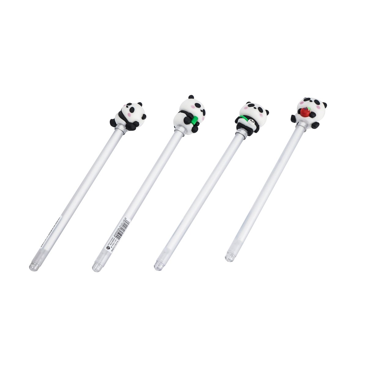 Set of panda character pens with white barrels and black-and-white panda heads